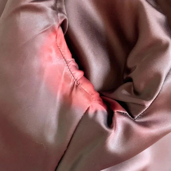 Vintage 1970s Stegari New York 100% Virgin Wool Coat Lambswool Trim Rose Small - Picture 15 of 16